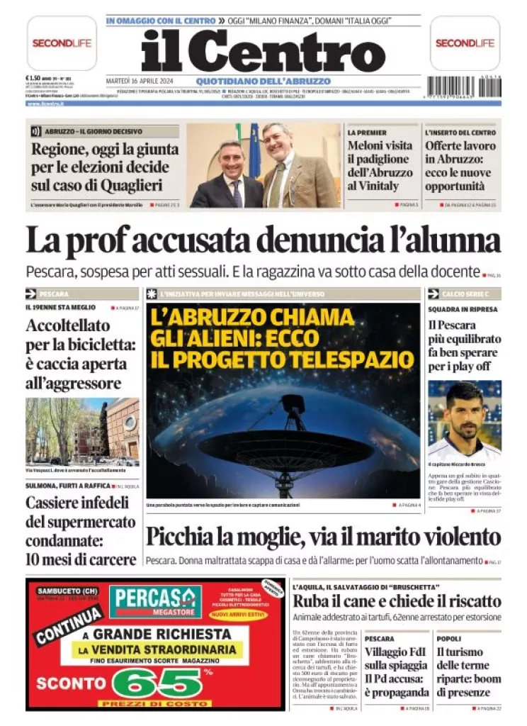 Prima-pagina-il centro-oggi-edizione-del-2024-04-16